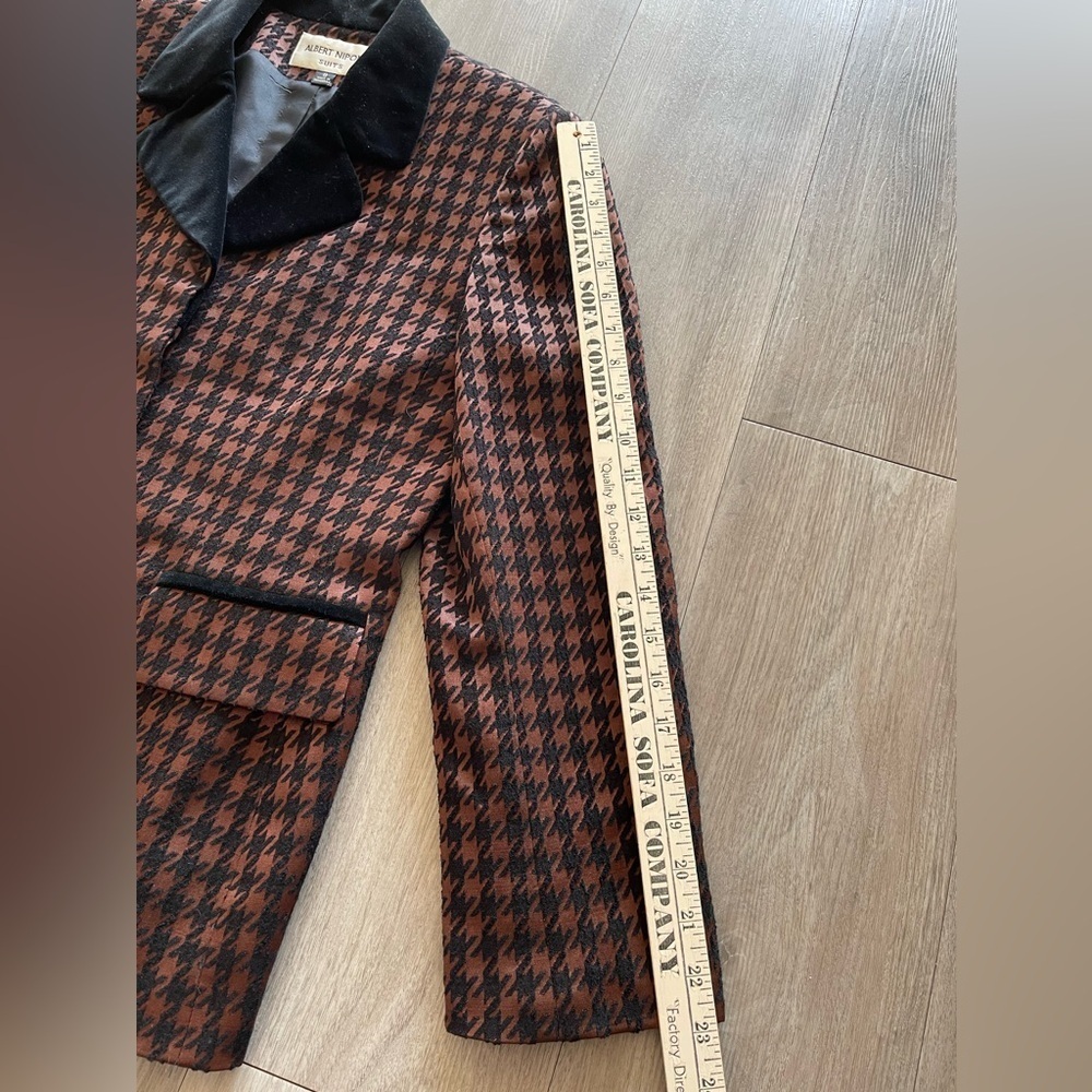 Albert Nipon Suit Vintage 2 Piece Skirt Set Wool Blend brown and black women’s 8 - Picture 10 of 16
